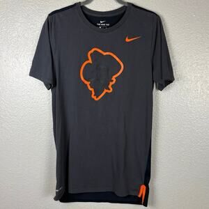 Nike Men’s Size S Grey Orange OSU Cowboys Pistol Pete Short Sleeve Dri-Fit Shirt